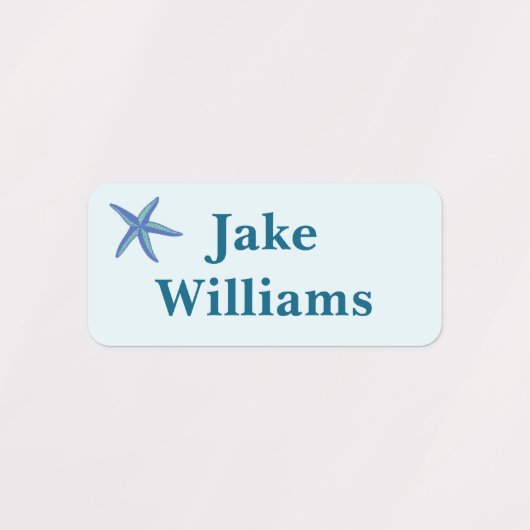 Kids' Name Clothing School Labels with Starfish (Design 1)
