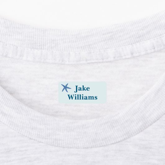 Kids' Name Clothing School Labels with Starfish (Aangebracht)