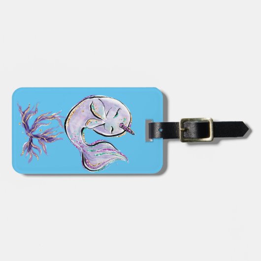 Kids Narwhale Bagagelabel (Voorkant horizontaal)