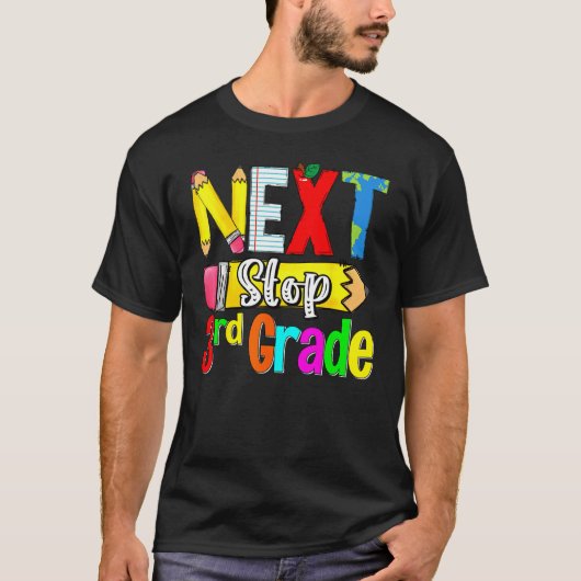 Kids Next Stop 3rd Grade First Day Of School Hello T-shirt (Voorkant)