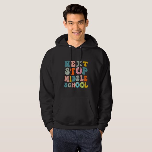Kids Next Stop Middle School Elementary School Gra Hoodie (Voorkant volledig)