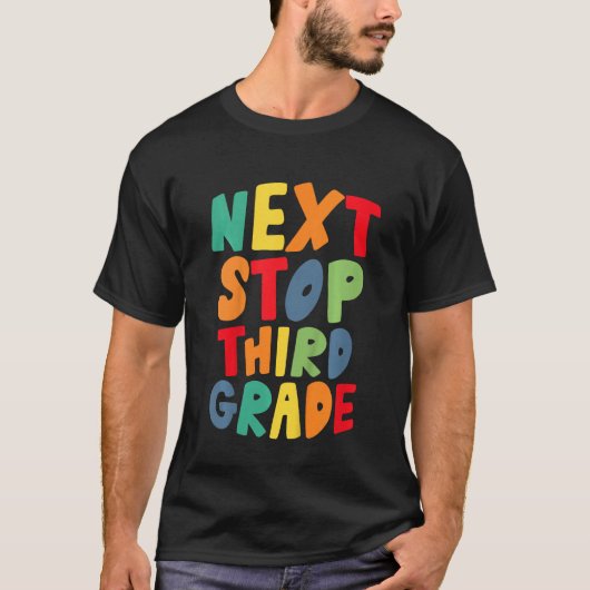 Kids Next Stop Third 3rd Grade Cool Rainbow Back t T-shirt (Voorkant)