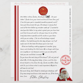Kid's North Pole Comfirmation Letter From Santa