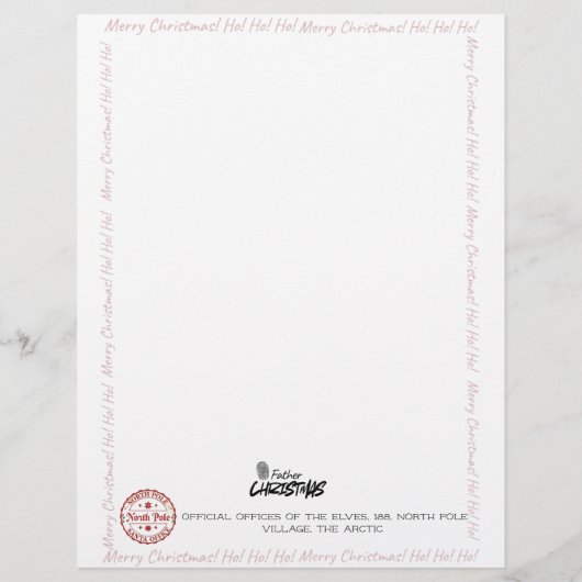 Kid's North Pole Comfirmation Letter From Santa (Achterkant)