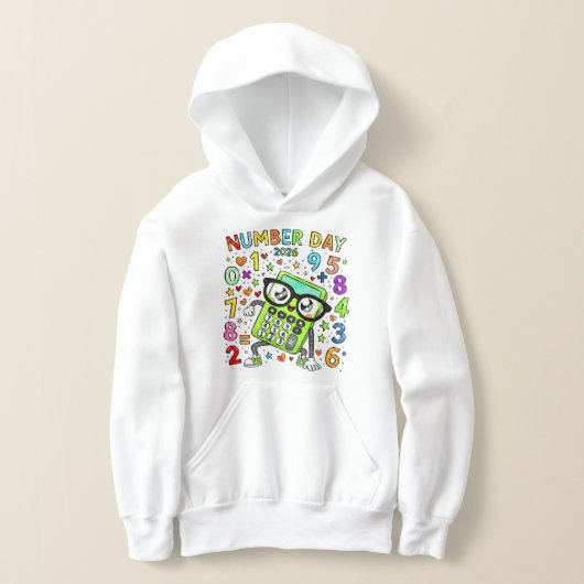 Kids Number Day Hoodie | Colourful Maths Numbers (Laagn)