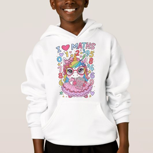Kids Number Day Hoodie | Cute Maths Numbers (Voorkant)