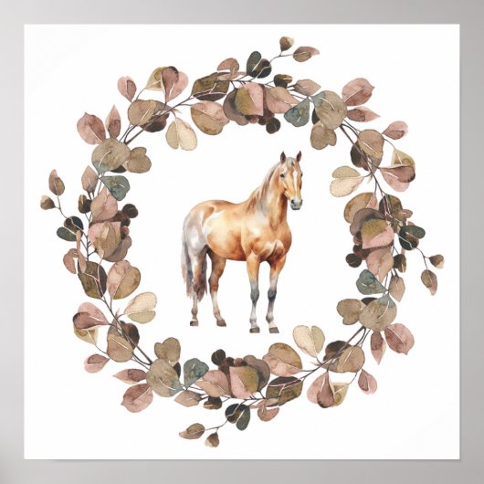 Kids Nursery Photo Print Horse Whimsical Western (Voorkant)