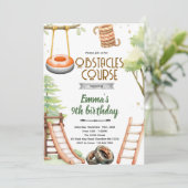 Kids Obstacle Course Party Invite Kaart (Staand voorkant)