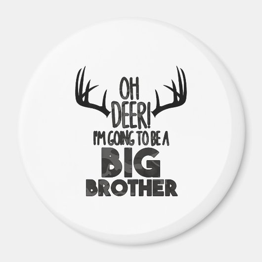 Kids Oh Deer Big Brother Hunting Pregnancy Announc Magneet (Voorkant)
