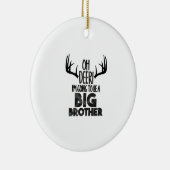 Kids Oh Deer Big Brother Hunting PregnancyOrnament Keramisch Ornament (Rechts)