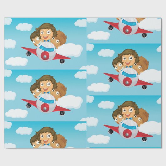 Kids On A Plane Cadeaupapier (Vlak)
