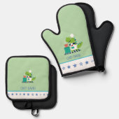 Kids Oven Mitt and Pot Holder Set (Voorkant / Achterkant)