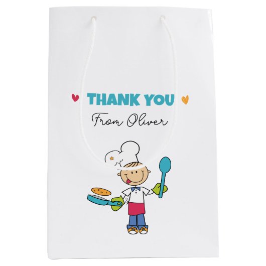 Kids’ Pancake Birthday Gift Bag – Little Chef Them Medium Cadeauzakje (Voorkant)