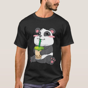 Kids Panda Bubble Tea Boba Drink Kawaii Cute Gift T-shirt