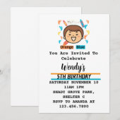 Kids Party Invitation Footprints Kaart (Voorkant / Achterkant)