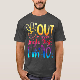 Kids Peace Out Single Digits 10 Years Old Birth T-shirt