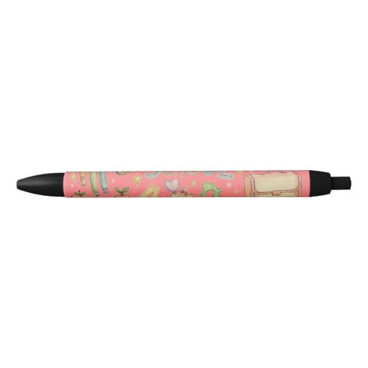 Kids Pencil with Fun School Building Design Zwarte Inkt Pen (Voorkant)