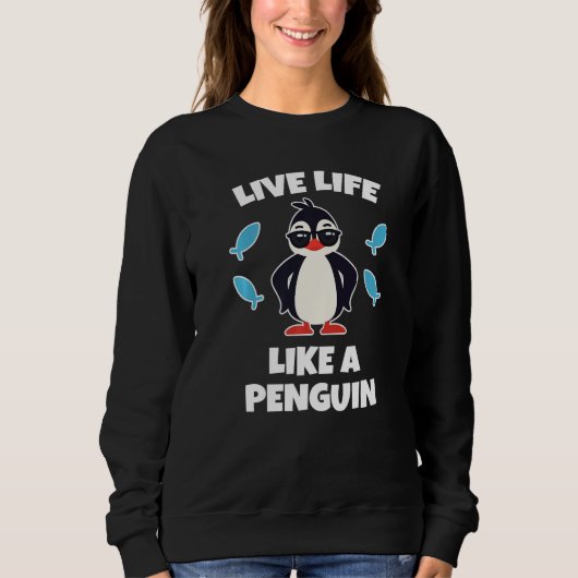 Kids Penguin  Live Life Like a Penguin Trui (Voorkant)