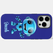 Kids Personalize Blue Robot Case-Mate iPhone Case (Achterkant (horizontaal))