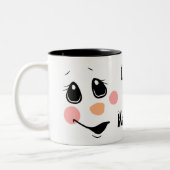 Kids Personalize Snowman  Tweekleurige Koffiemok (Links)