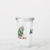 Kids Personalized Christmas Dinosaur  Acryl Drinkbeker (Voorkant)