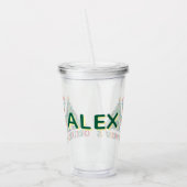 Kids Personalized Christmas Dinosaur  Acryl Drinkbeker (Links)