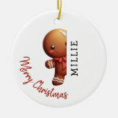 Kids Personalized Gingerbread Man Christmas Keramisch Ornament (Voorkant)