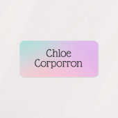Kids personalized name labels pink purple and teal (Design 1)