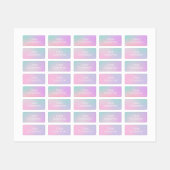Kids personalized name labels pink purple and teal (Vel)