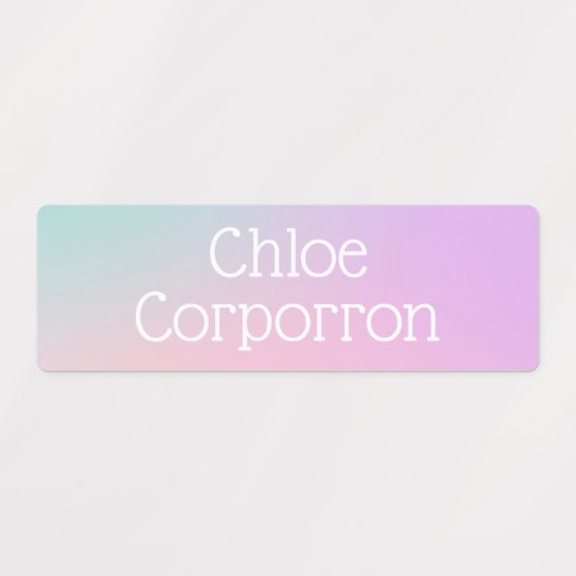Kids personalized name labels pink purple and teal (Design 1)