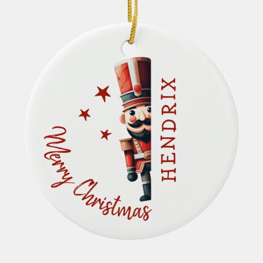 Kids Personalized Nutcracker Christmas Keramisch Ornament (Voorkant)