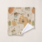 Kid's Personalized Safari Map ID1269 Bad Handdoek (Wasdoekje)