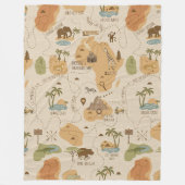Kid's Personalized Safari Map ID1269 Fleece Deken (Voorkant)
