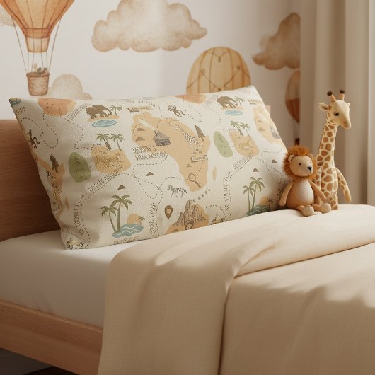 Kid's Personalized Safari Map ID1269 Kussensloop