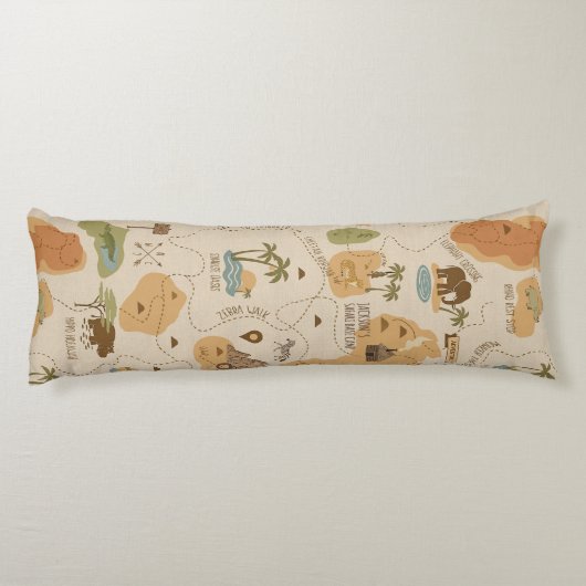 Kid's Personalized Safari Map ID1269 Lichaamskussen (Achterkant)