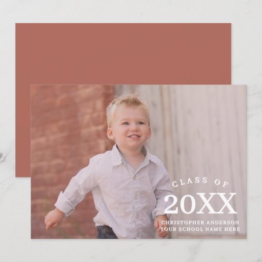 Kids Photo Class Year Graduation Aankondiging (Voorkant / Achterkant)