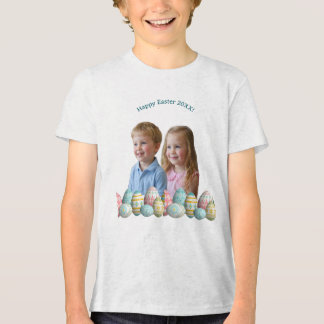 Kids Photos Easter Painted Eggs  Tri-Blend Shirt