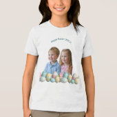 Kids Photos Easter Painted Eggs  Tri-Blend Shirt (Voorkant)