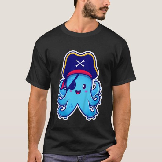 Kids Pirate Octopus cute children's design (C) T-shirt (Voorkant)