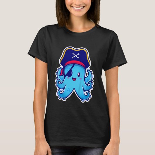 Kids Pirate Octopus cute children's design (C) T-shirt (Voorkant)