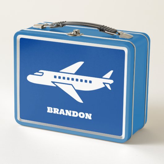 Kids Plane Boys Blue Custom Name (Voorkant)