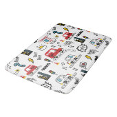 Kids Playful Transport Pattern  Badmat (Gekanteld)