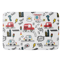 Kids Playful Transport Pattern  Badmat