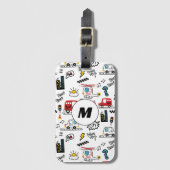Kids Playful Transport Pattern Bagagelabel (Voorkant (verticaal))
