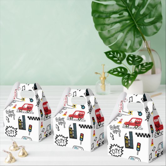 Kids Playful Transport Pattern  Bedankdoosjes (Meervoudige)