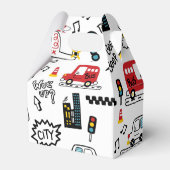 Kids Playful Transport Pattern  Bedankdoosjes (Voorkant Zijde)