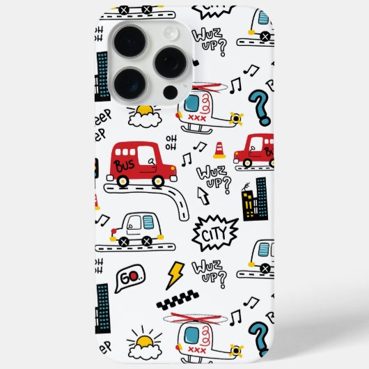 Kids Playful Transport Pattern  Case-Mate iPhone Case (Achterkant)