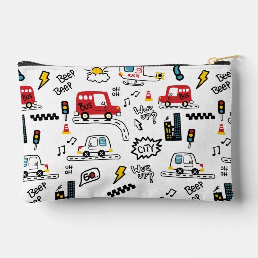 Kids Playful Transport Pattern  Etui (Achterkant)