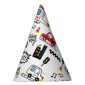 Kids Playful Transport Pattern Feesthoedjes (Rechts)