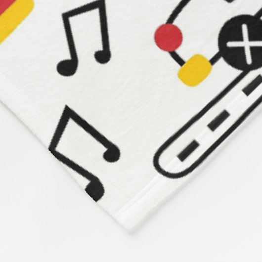 Kids Playful Transport Pattern  Fleece Deken (Hoek)